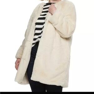 POPSUGAR Ivory Faux Fur Jacket XXL